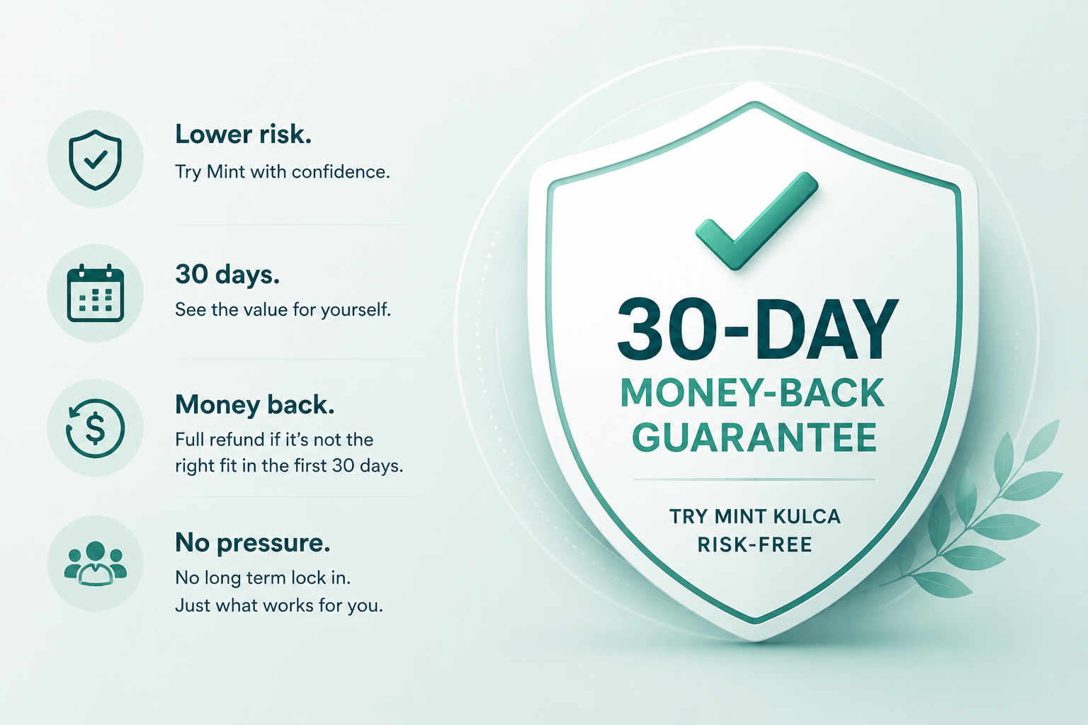 Mint Kulca structured hiring decision system backed by a 30-day money-back guarantee to help businesses reduce hiring risk and make better hiring decisions. Mint Kulca structured hiring decision system backed by a 30-day money-back guarantee to help businesses reduce hiring risk and make better hiring decisions.