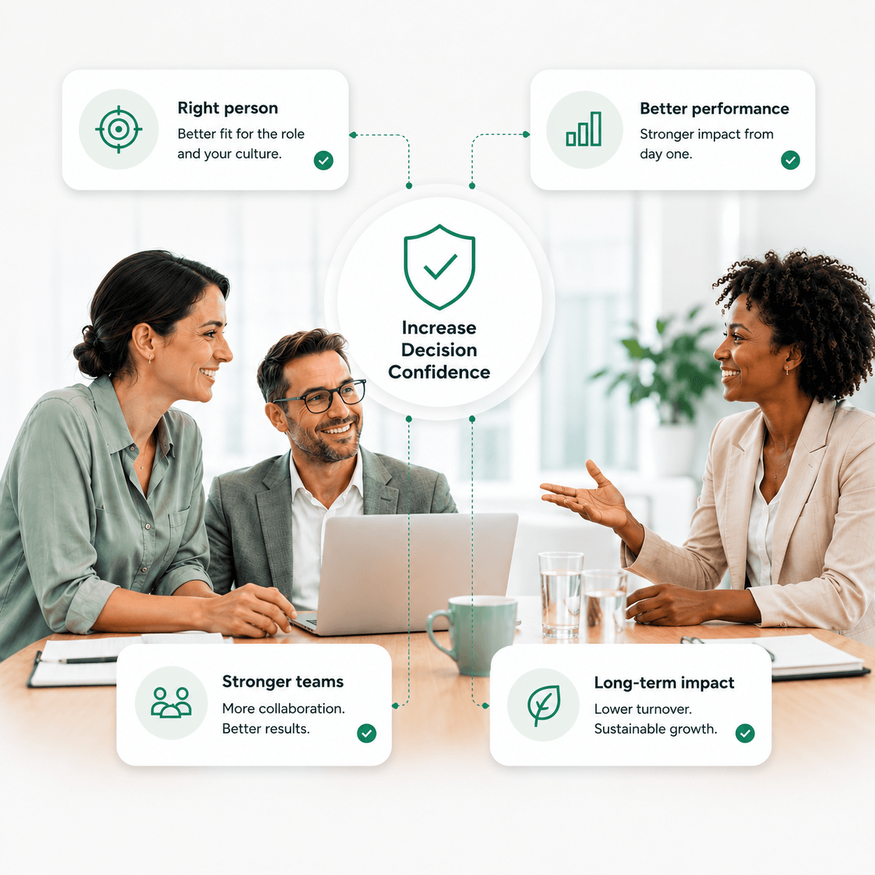 Structured hiring process helping teams make confident hiring decisions and build stronger, higher-performing teams.