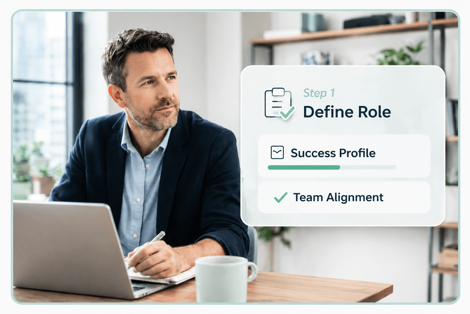 Step 1 of the Mint Kulca hiring process: define role requirements, success outcomes and team alignment before evaluating candidates.